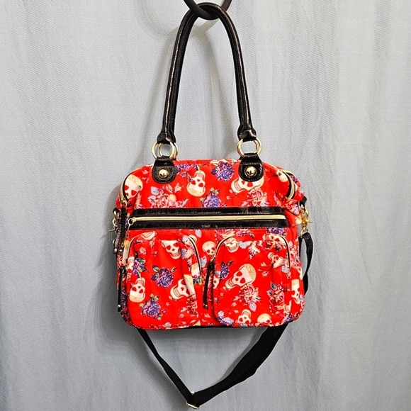 NWOT Betsey Johnson Floral Skull Purse Shoulder Bag Crossbody - Picture 2 of 9